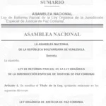 Ley Orgánica de la Jurisdicción Especial de Justicia de Paz Comunal 2024