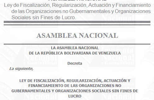 Ley de Fiscalización, Regularización, Actuación y Financiamiento de las Organizaciones No Gubernamentales y Organizaciones Sociales sin Fines de Lucro