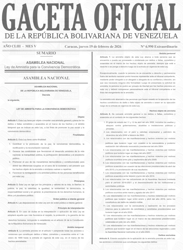 LEY DE AMNISTÍA PARA LA CONVIVENCIA DEMOCRÁTICA 2026 1 LEY DE AMNISTÍA PARA LA CONVIVENCIA DEMOCRÁTICA 2026