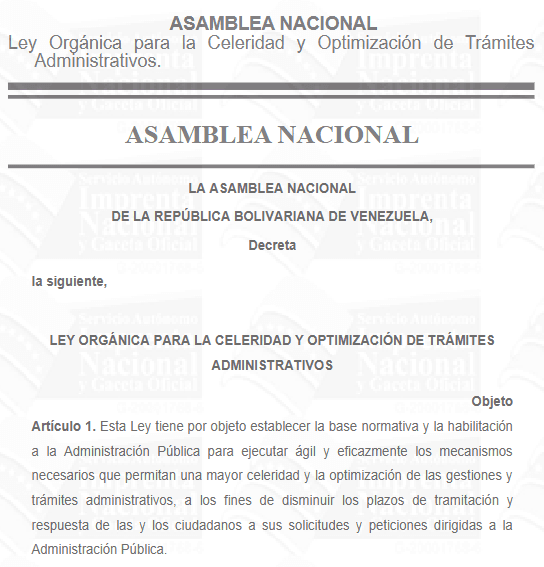 LEY ORGÁNICA PARA LA CELERIDAD Y OPTIMIZACIÓN DE TRÁMITES ADMINISTRATIVOS 2026