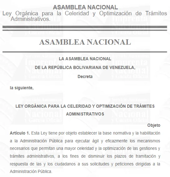 LEY ORGÁNICA PARA LA CELERIDAD Y OPTIMIZACIÓN DE TRÁMITES ADMINISTRATIVOS 2026