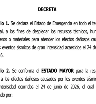 (Texto) Decreto N° 5.364, Estado de Emergencia en todo el territorio nacional por eventos sismicos 1 Decreto N° 5.364, Estado de Emergencia en todo el territorio nacional por eventos sismicos