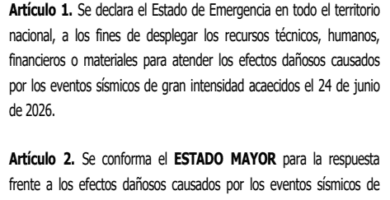 (Texto) Decreto N° 5.364, Estado de Emergencia en todo el territorio nacional por eventos sismicos 3 Decreto N° 5.364, Estado de Emergencia en todo el territorio nacional por eventos sismicos
