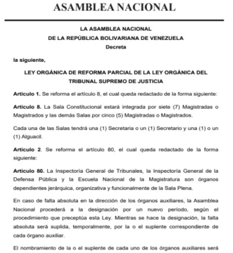 Ley Orgánica del Tribunal Supremo de Justicia 2026