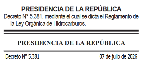 REGLAMENTO DE LA LEY ORGÁNICA DE HIDROCARBUROS 2026 1 REGLAMENTO DE LA LEY ORGÁNICA DE HIDROCARBUROS 2026
