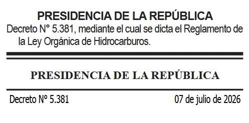 REGLAMENTO DE LA LEY ORGÁNICA DE HIDROCARBUROS 2026