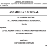 Ley del Régimen Especial de Arrendamiento de Inmuebles Destinados a Vivienda 2026