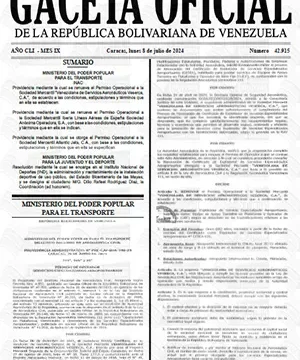 Gaceta Oficial Venezuela #42915 08/07/2024 1 Gaceta Oficial Venezuela