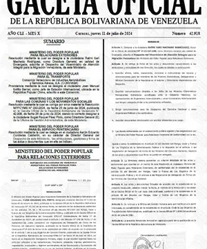 Gaceta Oficial Venezuela #42918 11/07/2024 2 Gaceta Oficial Venezuela