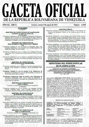 Gaceta Oficial Venezuela #42938 09/08/2024 1 Gaceta Oficial Venezuela