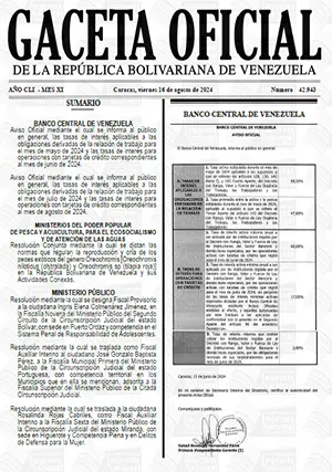 Gaceta Oficial Venezuela #42943 16/08/2024 1 Gaceta Oficial Venezuela