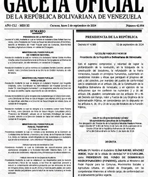 Gaceta Oficial Venezuela #42953 02/08/2024 3 Gaceta Oficial Venezuela
