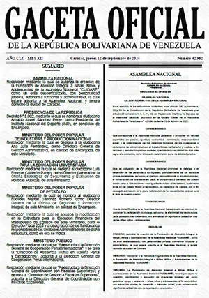 Gaceta Oficial Venezuela #42962 12/09/2024 1 Gaceta Oficial Venezuela