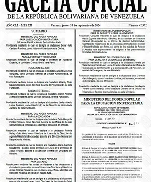 Gaceta Oficial Venezuela #42971 25/09/2024 1 Gaceta Oficial Venezuela