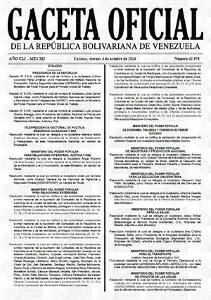 Gaceta Oficial Venezuela #42978 04/10/2024 1 Gaceta Oficial Venezuela
