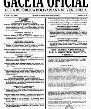 Gaceta Oficial Venezuela #42983 11/10/2024 1 Gaceta Oficial Venezuela