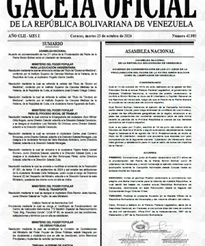 Gaceta Oficial Venezuela #42985 15/10/2024 3 Gaceta Oficial Venezuela