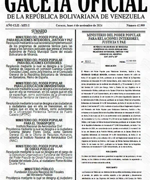 Gaceta Oficial Venezuela #42999 04/11/2024 3 Gaceta Oficial Venezuela