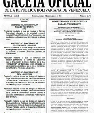 Gaceta Oficial Venezuela #43003 08/11/2024 1 Gaceta Oficial Venezuela