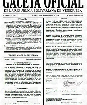 Gaceta Oficial Venezuela #6850 04/11/2024 3 Gaceta Oficial Venezuela