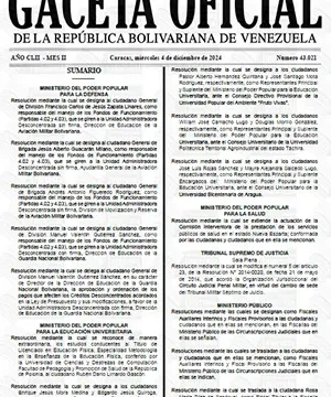 Gaceta Oficial #43021 04/12/2024 1 Gaceta Oficial