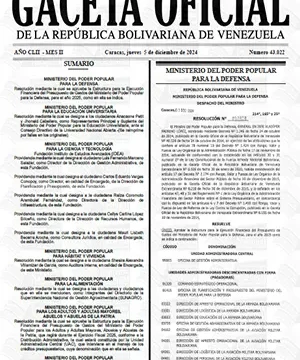 Gaceta Oficial #43022 05/12/2024 3 Gaceta Oficial