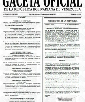 Gaceta Oficial #43030 17/12/2024 1 Gaceta Oficial