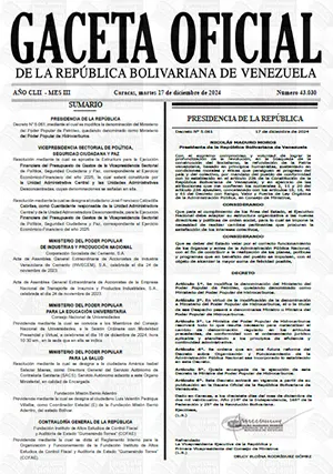 Gaceta Oficial #43030 17/12/2024 1 Gaceta Oficial