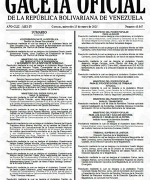Gaceta Oficial #43047 15/01/2025 3 Gaceta Oficial