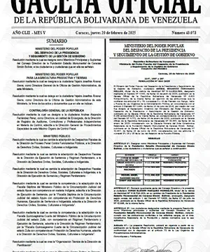 Gaceta Oficial #43073 20/02/2025 3 Gaceta Oficial