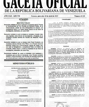 Gaceta Oficial #43110 16/04/2025 3 Gaceta Oficial