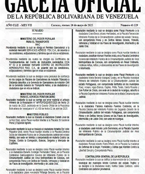 Gaceta Oficial #43129 16/05/2025 1 Gaceta Oficial