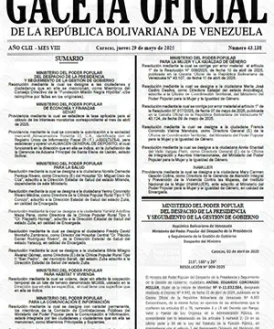 Gaceta Oficial #43138 29/05/2025 1 Gaceta Oficial