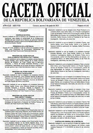 Gaceta Oficial #43141 03/06/2025 1 Gaceta Oficial