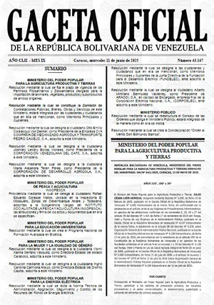 Gaceta Oficial #43147 11/06/2025 1 Gaceta Oficial