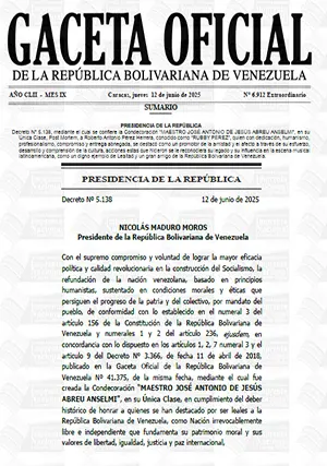 Gaceta Oficial Extraordinaria #6912 12/06/2025 1 Gaceta Oficial Extraordinaria