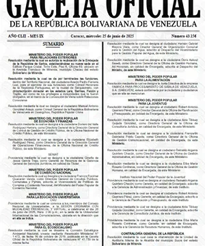 Gaceta Oficial #43156 25/06/2025 3 Gaceta Oficial