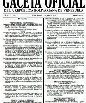 Gaceta Oficial #43158 27/06/2025 1 Gaceta Oficial