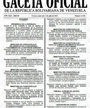 Gaceta Oficial #43161 02/07/2025 1 Gaceta Oficial