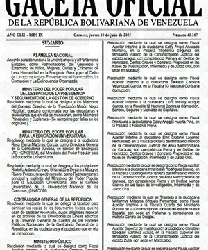 Gaceta Oficial #43167 10/07/2025 3 Gaceta Oficial