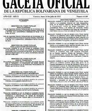 Gaceta Oficial #43169 14/07/2025 1 Gaceta Oficial