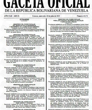 Gaceta Oficial #43171 16/07/2025 1 Gaceta Oficial