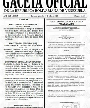 Gaceta Oficial #43180 30/07/2025 2 Gaceta Oficial