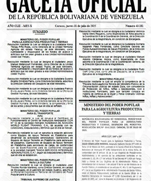 Gaceta Oficial #43181 31/07/2025 1 Gaceta Oficial
