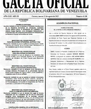 Gaceta Oficial #43189 12/08/2025 2 Gaceta Oficial