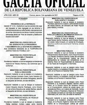 Gaceta Oficial #43204 02/09/2025 3 Gaceta Oficial