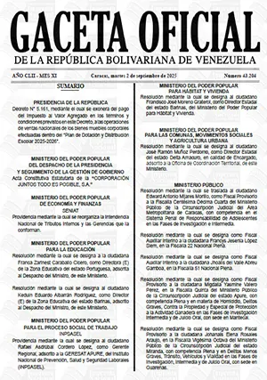 Gaceta Oficial #43204 02/09/2025 1 Gaceta Oficial