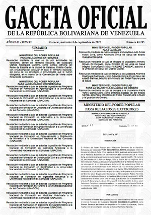 Gaceta Oficial #43205 03/09/2025 1 Gaceta Oficial