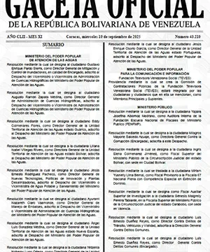 Gaceta Oficial #43210 10/09/2025 2 Gaceta Oficial