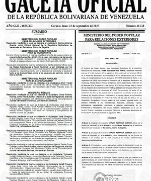 Gaceta Oficial #43218 22/09/2025 2 Gaceta Oficial